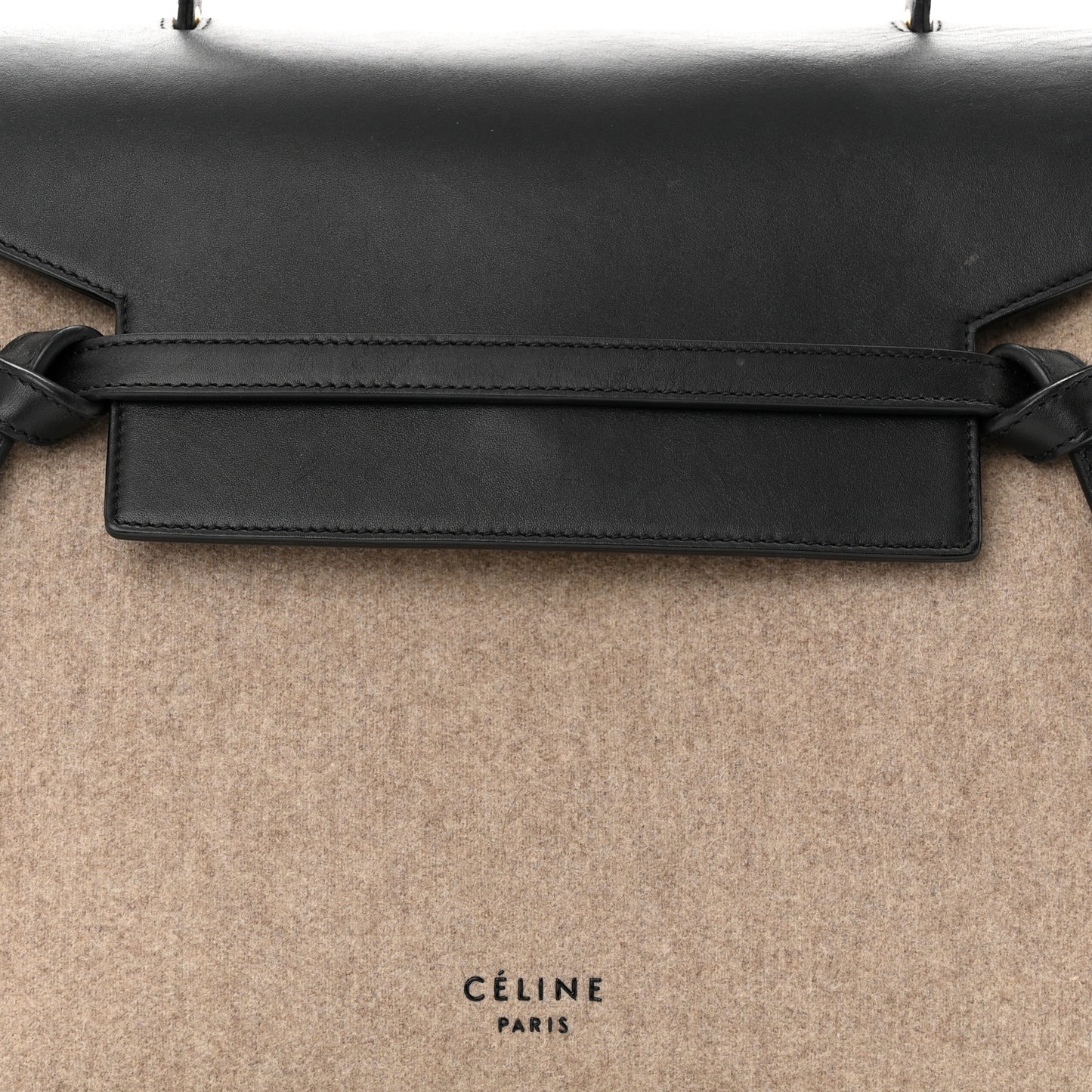 Felt Smooth Calfskin Mini Belt Bag Beige
