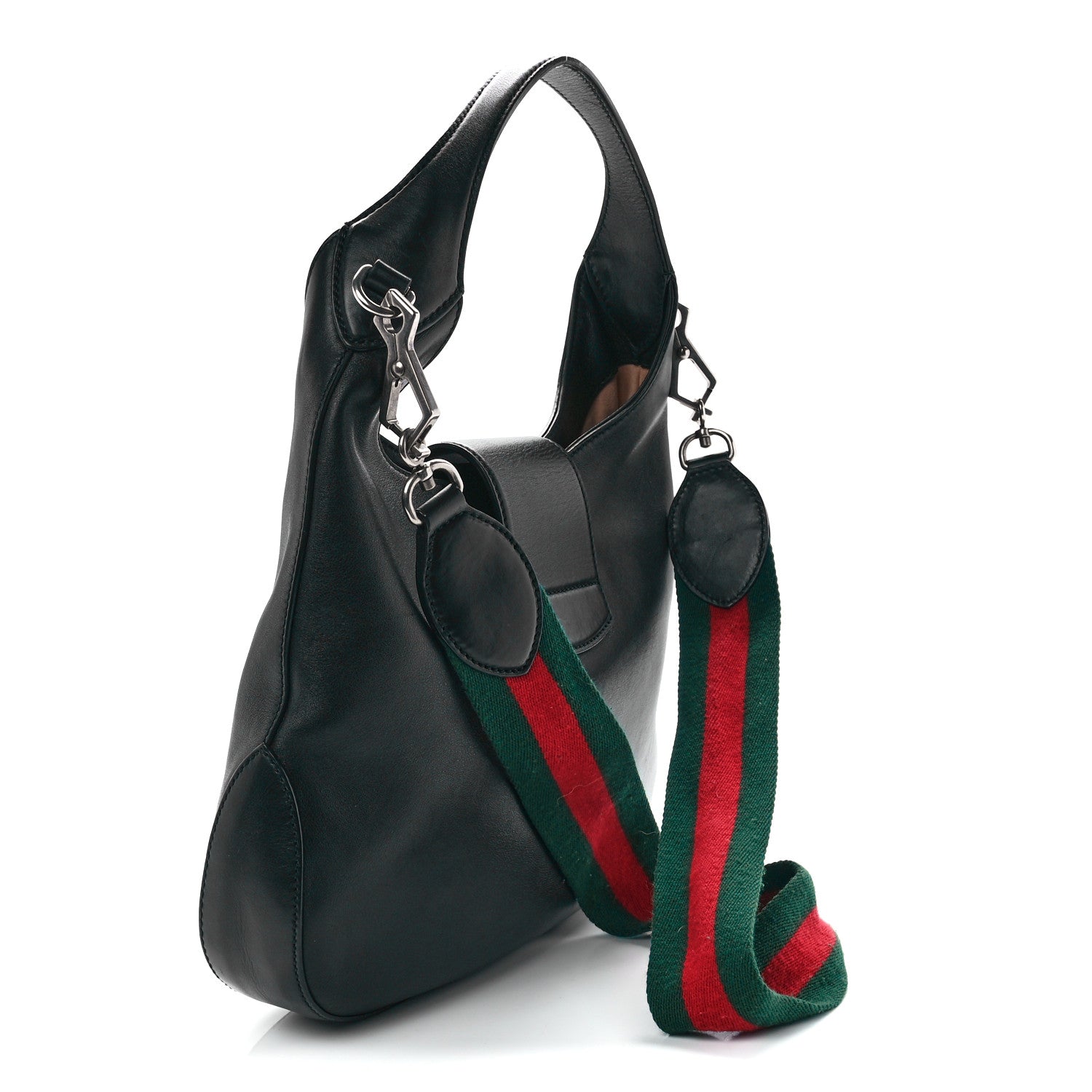 Gucci Calfskin Web Stripe Small Dionysus Hobo Black 3 of 12
