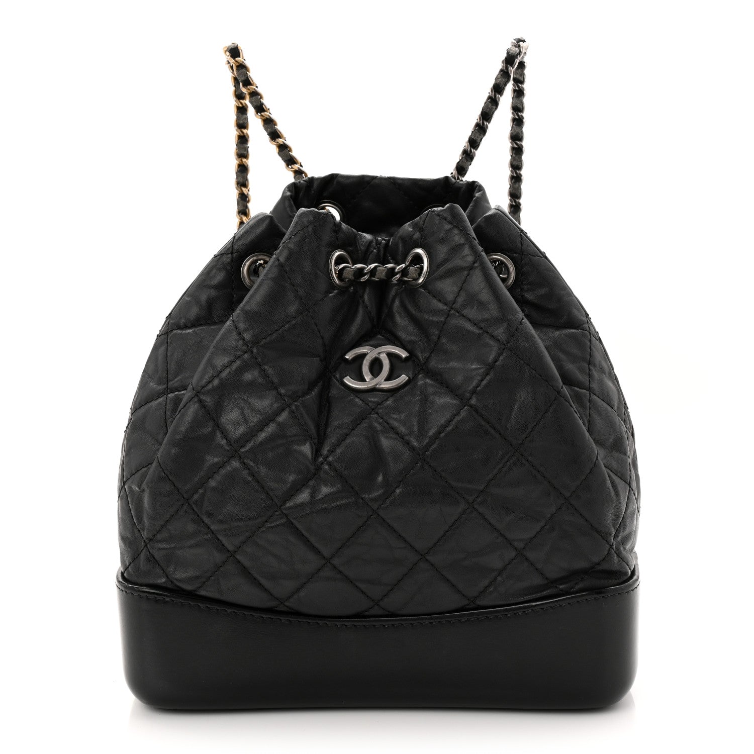 Chanel Aged Calfskin Quilted Small Gabrielle Backpack Black 1 of 11