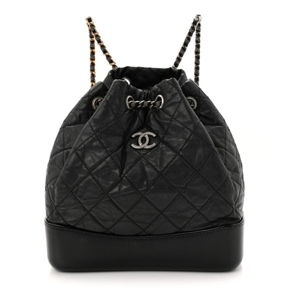 Chanel Aged Calfskin Quilted Small Gabrielle Backpack Black 1 of 11