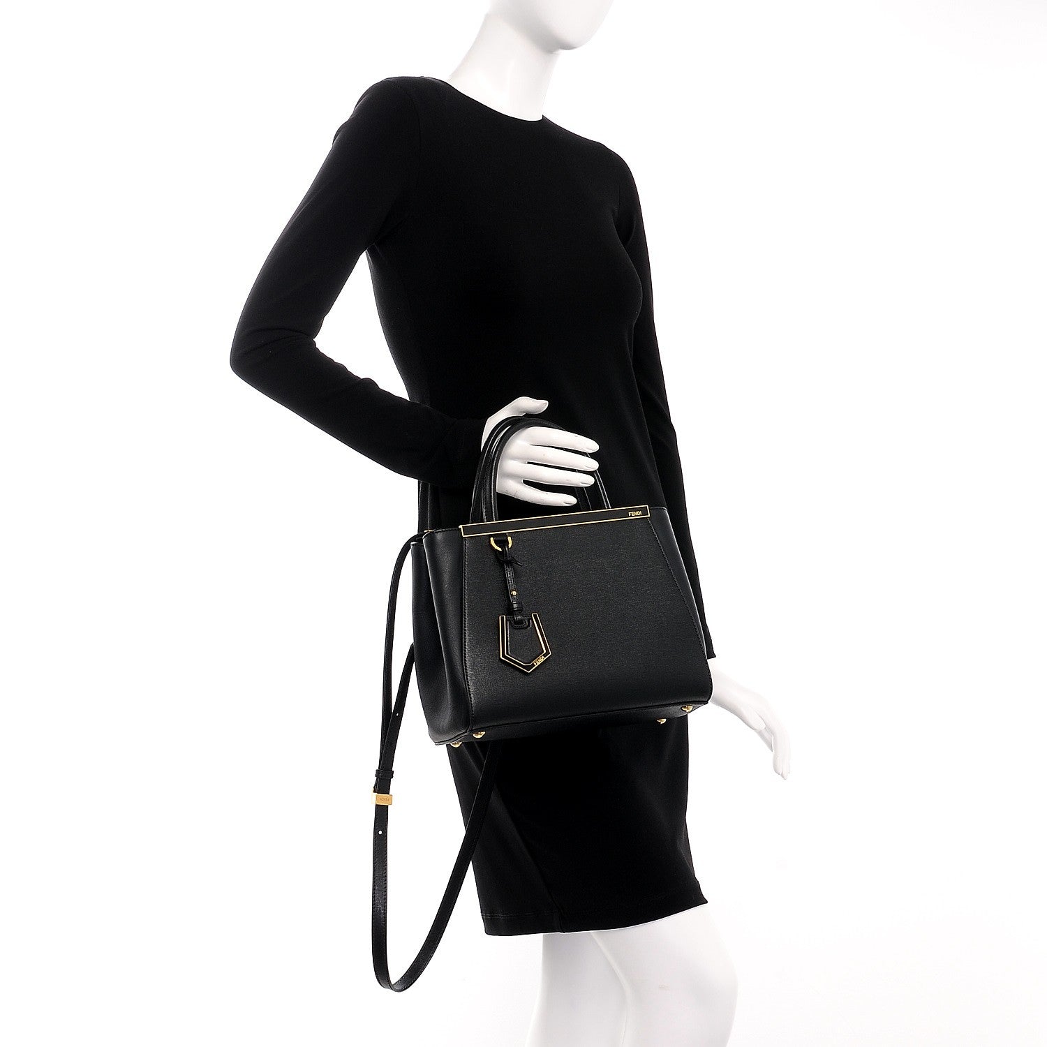 Fendi Vitello Elite Petite 2Jours Tote Black 3 of 8