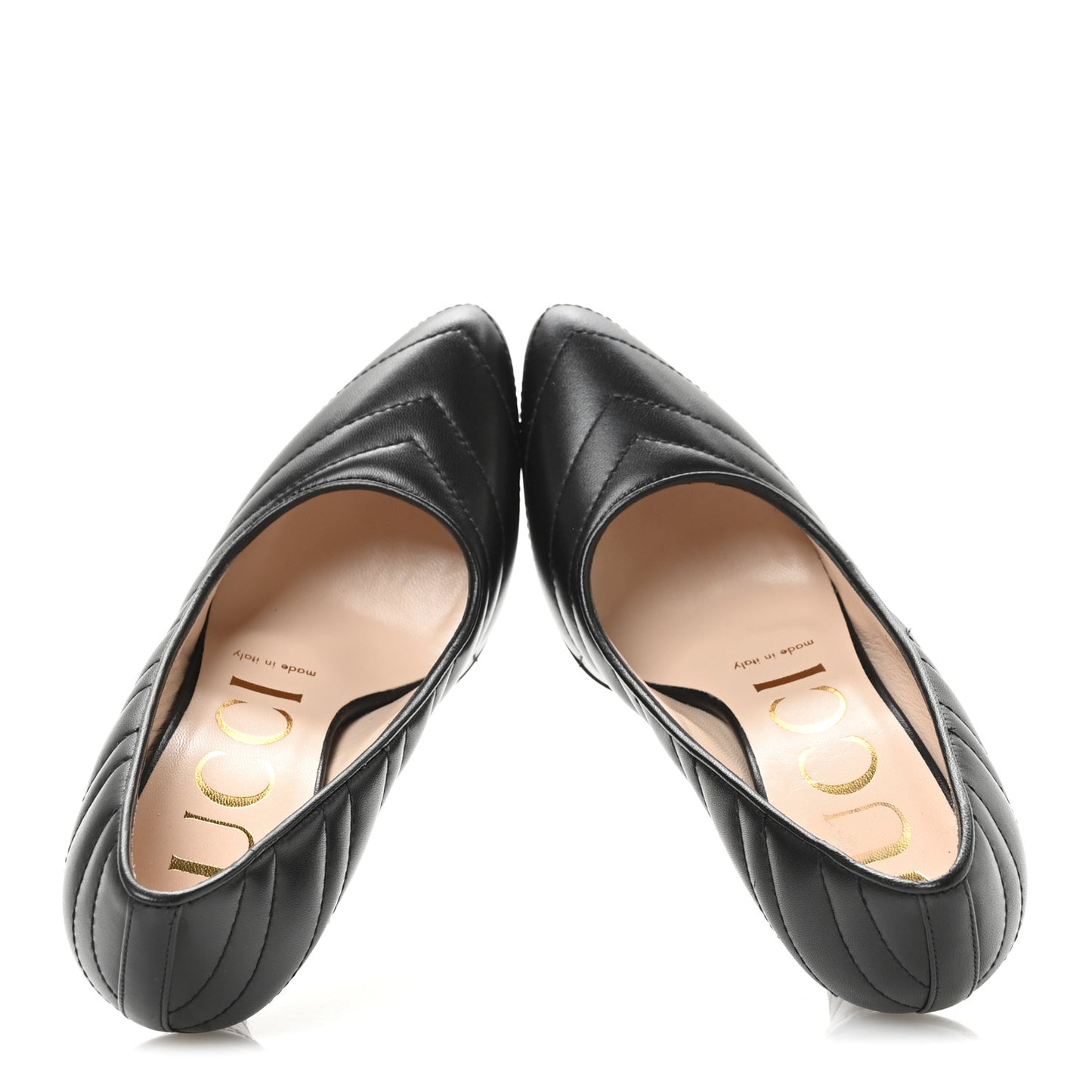 Nappa Charlotte Chevron Matelasse Double G 95mm Pumps 36 Black