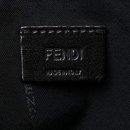 Fendi X FILA Glazed Fabric Vitello Century FF 1974 Mania Pouch Mogano Panna White Black 6 of 13
