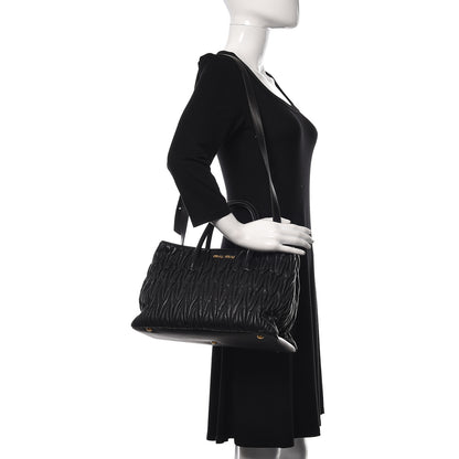 Miu Miu Nappa Matelasse Tote Black 2 of 23