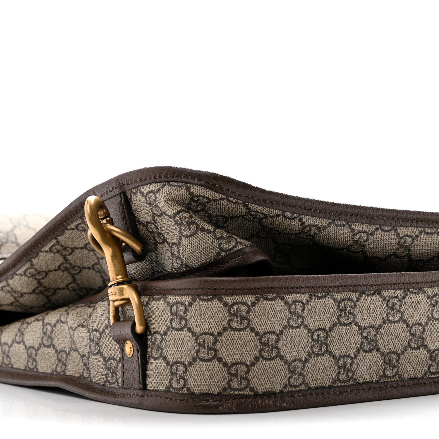 Gucci GG Supreme Monogram Textured Dollar Calfskin Web Ophidia Savoy Garment Bag Beige Ebony New Acero 8 of 11