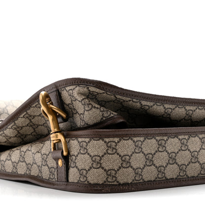Gucci GG Supreme Monogram Textured Dollar Calfskin Web Ophidia Savoy Garment Bag Beige Ebony New Acero 8 of 11