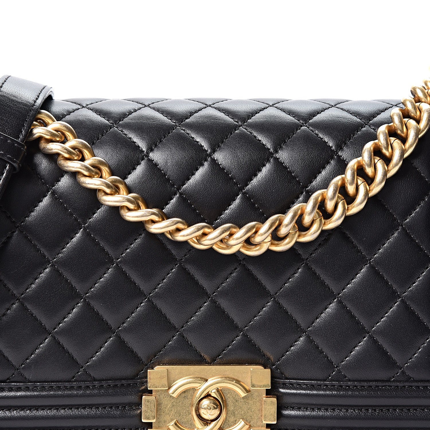 Chanel Lambskin Quilted Medium Boy Flap Black 7 of 10