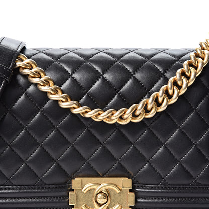 Chanel Lambskin Quilted Medium Boy Flap Black 7 of 10
