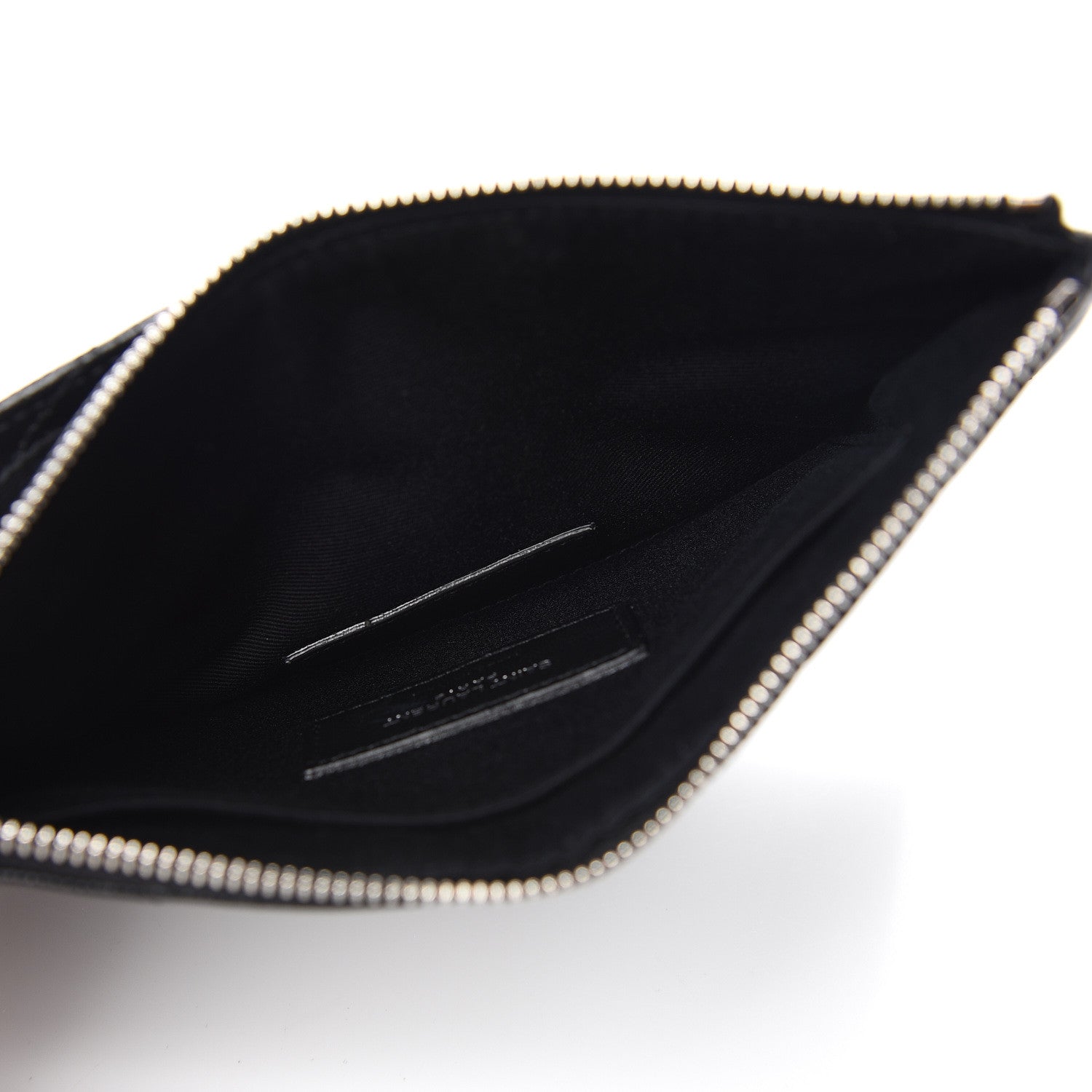 Saint Laurent Grain De Poudre Chevron Monogram Bill Pouch Black 5 of 7
