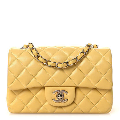 Chanel Lambskin Quilted Mini Rectangular Flap Yellow 1 of 10