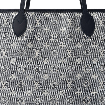 Louis Vuitton Monoglam Neverfull MM Blue 8 of 10