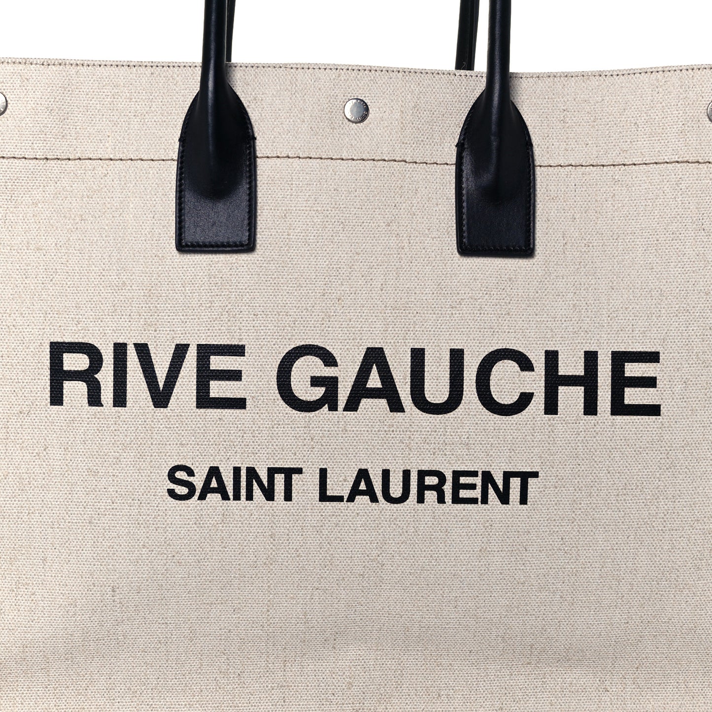 Linen Calfskin Rive Gauche Tote Optic White