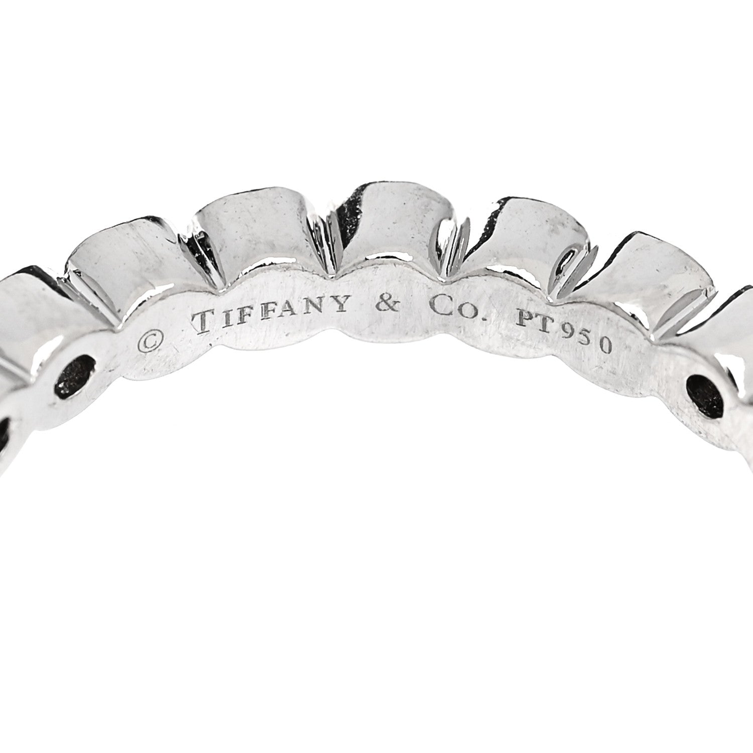 Tiffany Platinum Diamond .45ctw Jazz Eternity Band Ring 50 5.25 4 of 4