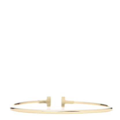 Tiffany 18K Yellow Gold Narrow T Wire Bracelet 3 of 4