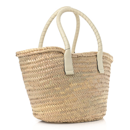 Chloe Raffia Small Grain Calfskin Medium Marcie Basket White 3 of 13