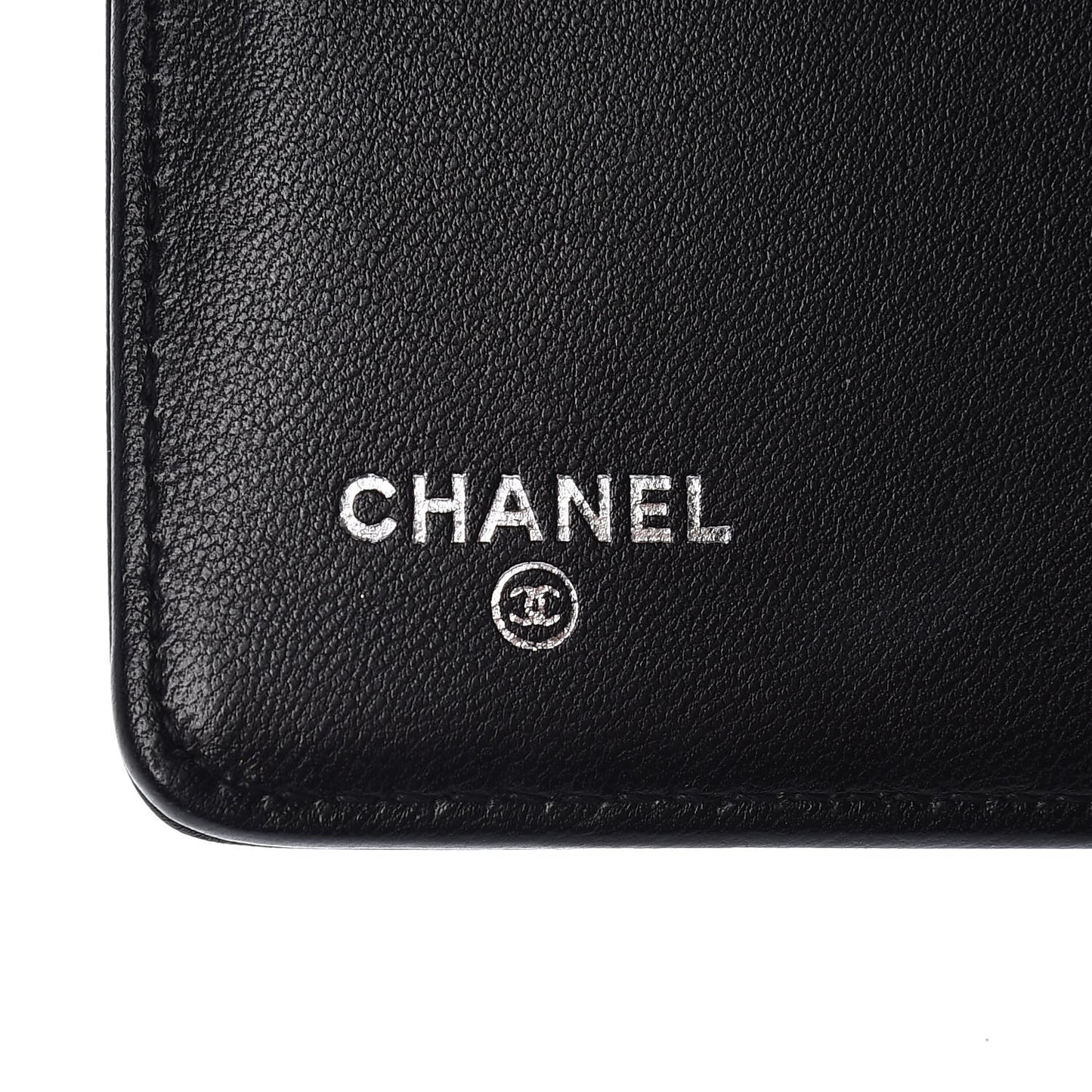 Lambskin Quilted Boy Large Zip Pocket Wallet Black
