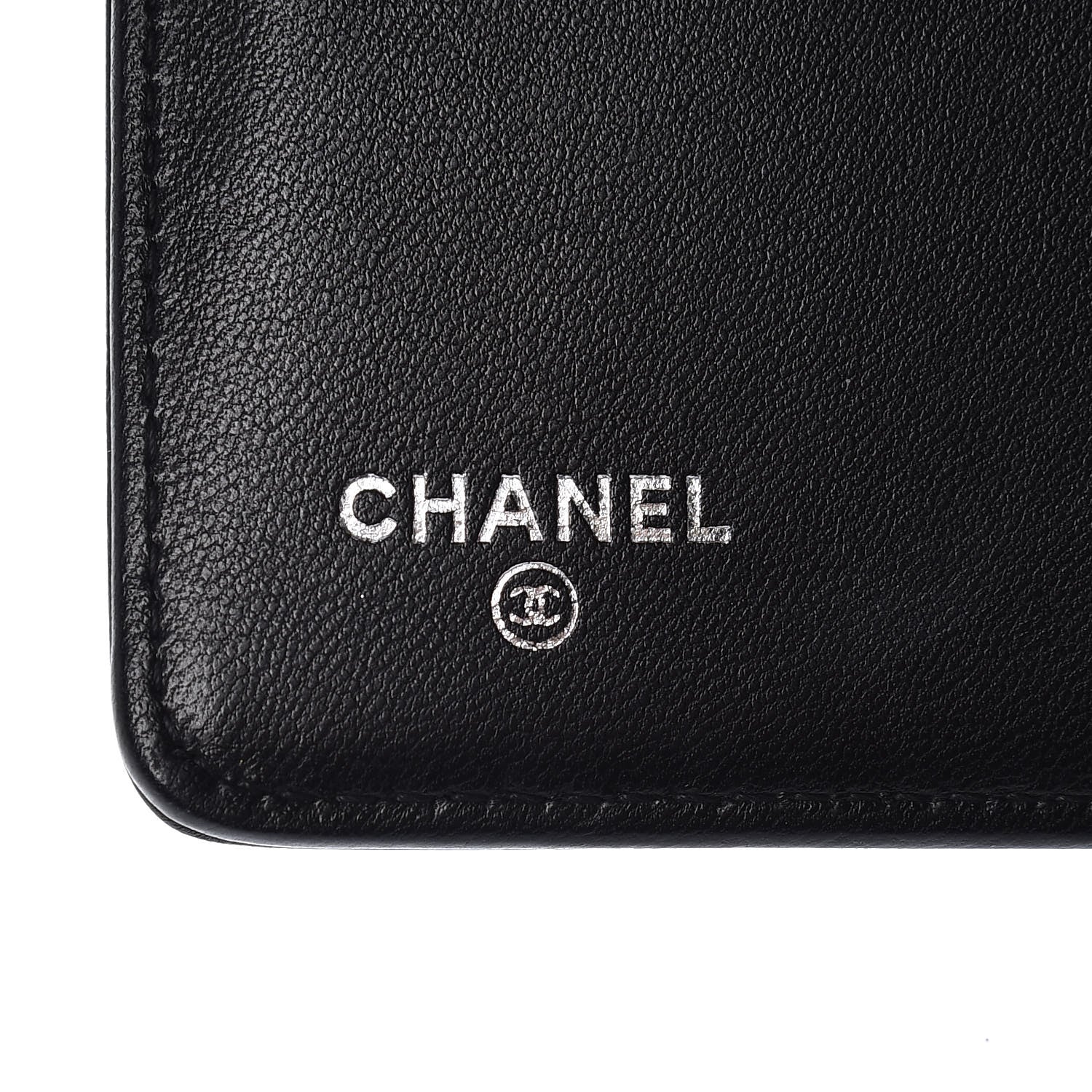 Chanel Lambskin Quilted Boy Large Zip Pocket Wallet Black 7 of 10