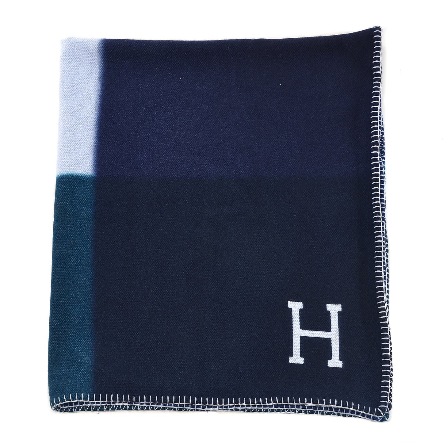 Cashmere Avalon Tangram Blanket Indigo Emeraude