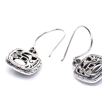 John Hardy Sterling Silver White Topaz Drop Earrings 3 of 4