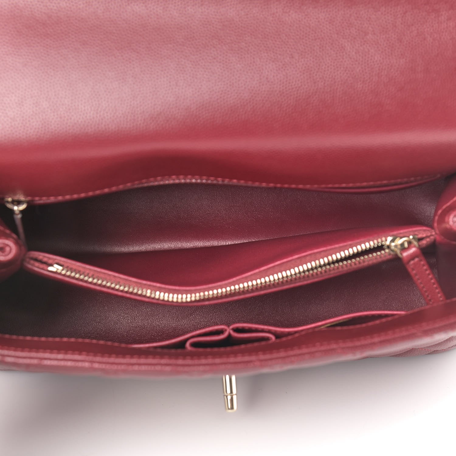Chanel Caviar Lizard Embossed Quilted Small Coco Handle Flap Burgundy 5 of 9