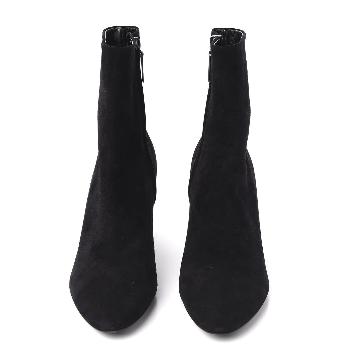 Suede Loulou 95 Ankle Zip Boot 38.5 Black