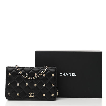Chanel Lambskin Quilted All About Chanel Wallet On Chain WOC Black 13 of 13