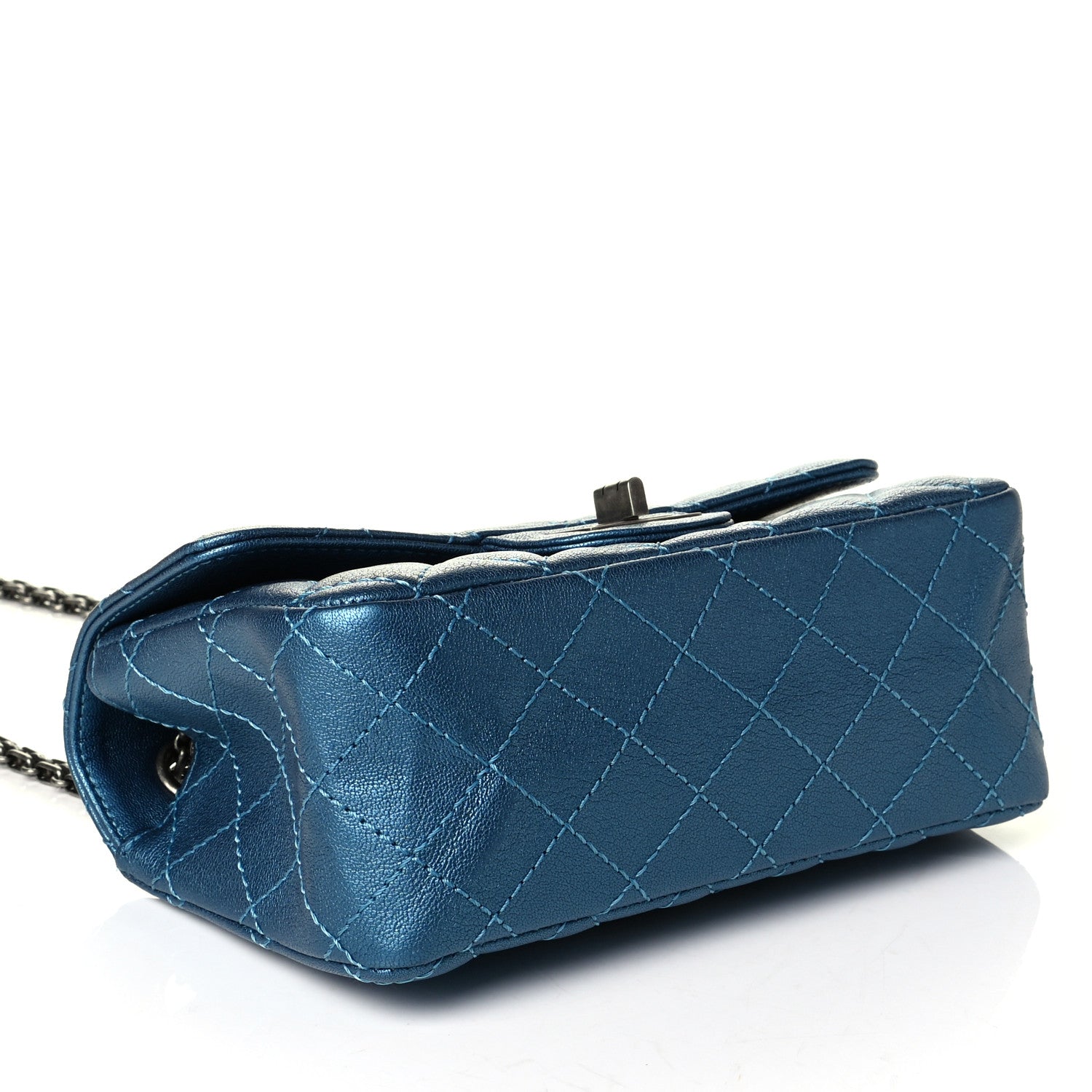 Chanel Metallic Sheepskin Quilted 2.55 Reissue Mini Flap Blue 3 of 7