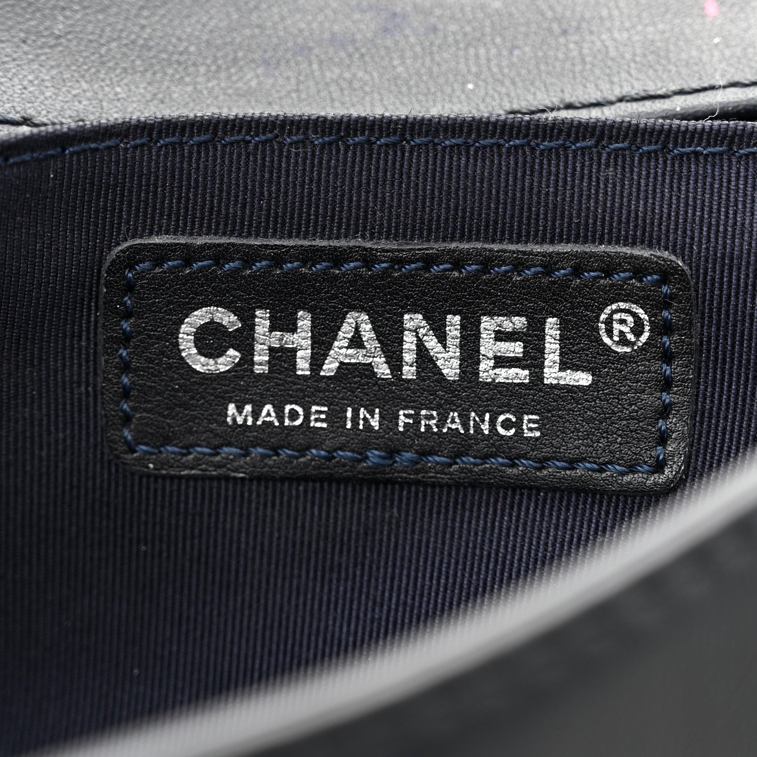 Chanel Lambskin Denim Tweed Medium Enchained Boy Flap Navy Blue 5 of 12