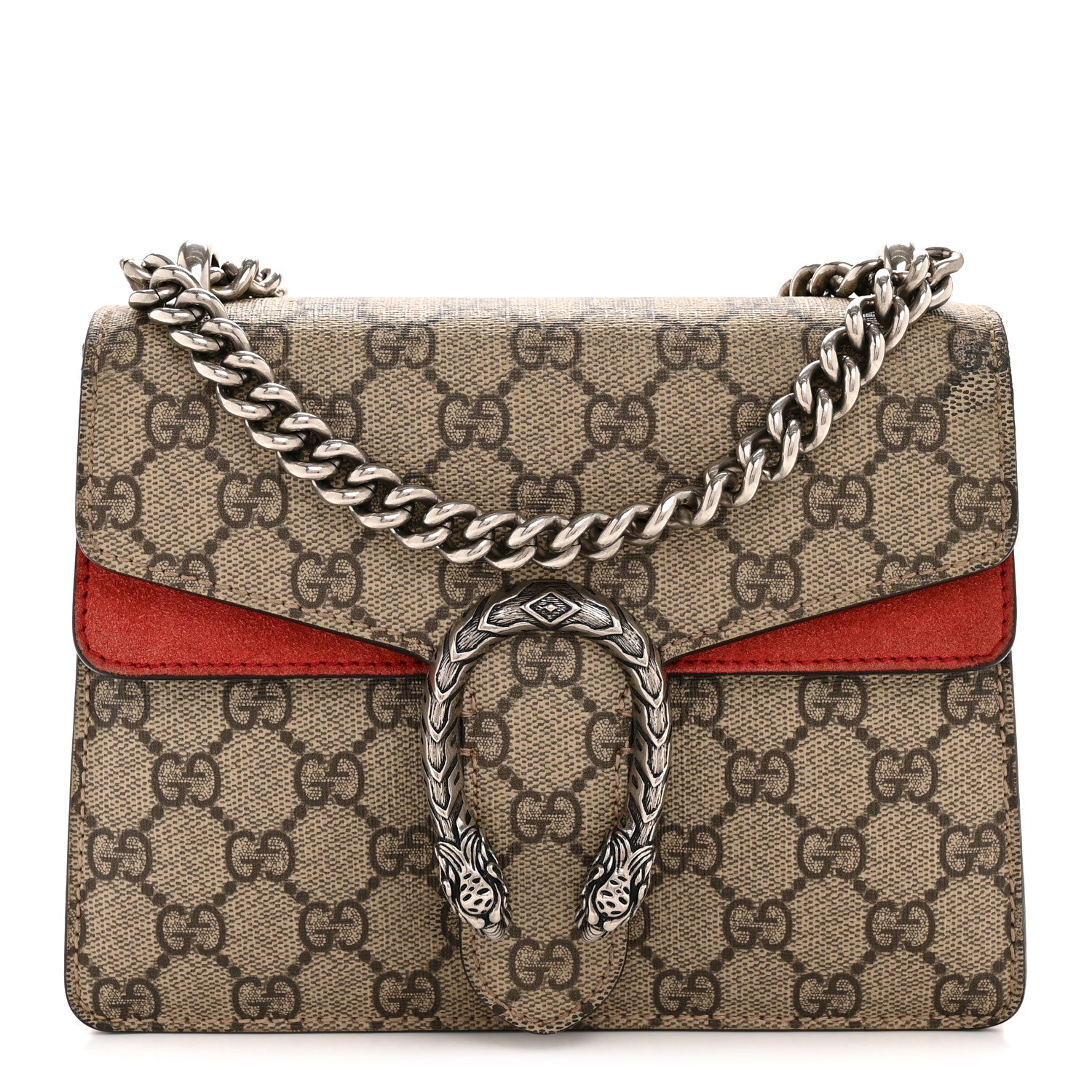 Gucci GG Supreme Monogram Mini Dionysus Shoulder Bag Hibiscus Red 1 of 13