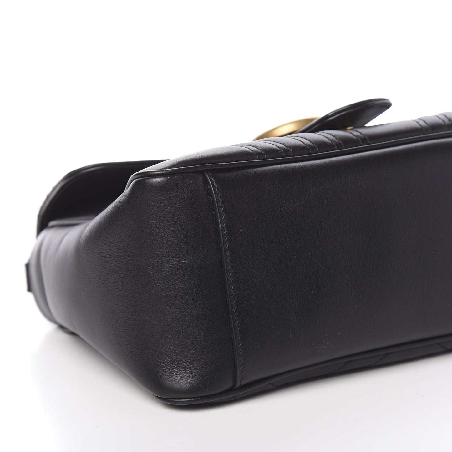 Calfskin Matelasse Small GG Marmont Top Handle Shoulder Bag Black