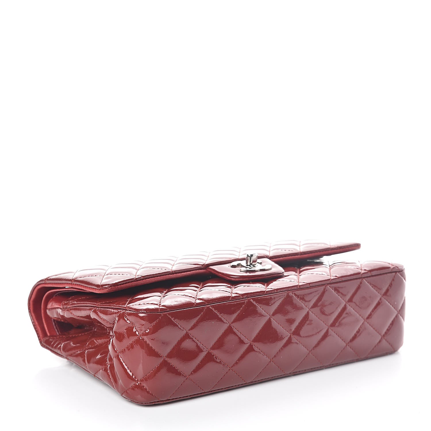 Chanel Patent Calfskin Quilted Medium Double Flap Red 4 of 14