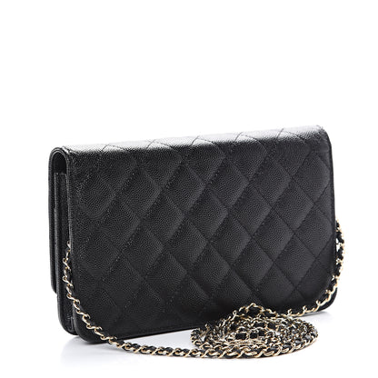 Chanel Caviar Quilted Golden Class Wallet On Chain WOC Black 2 of 11
