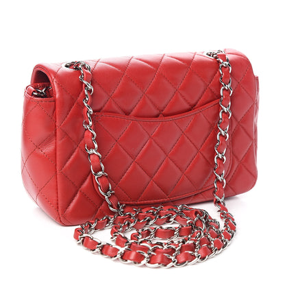 Chanel Lambskin Quilted Mini Rectangular Flap Red 3 of 12