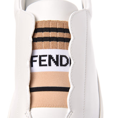 Fendi Vitello Lurex Rockoclick Slip On Sneakers 36.5 White Soap Rose Gold 7 of 10