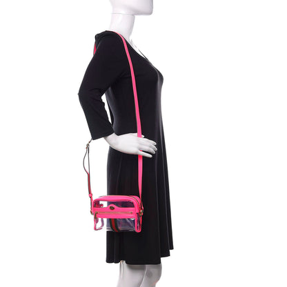 Gucci Vinyl Web Mini Ophidia Transparent Shoulder Bag Fluorescent Fuchsia 2 of 9