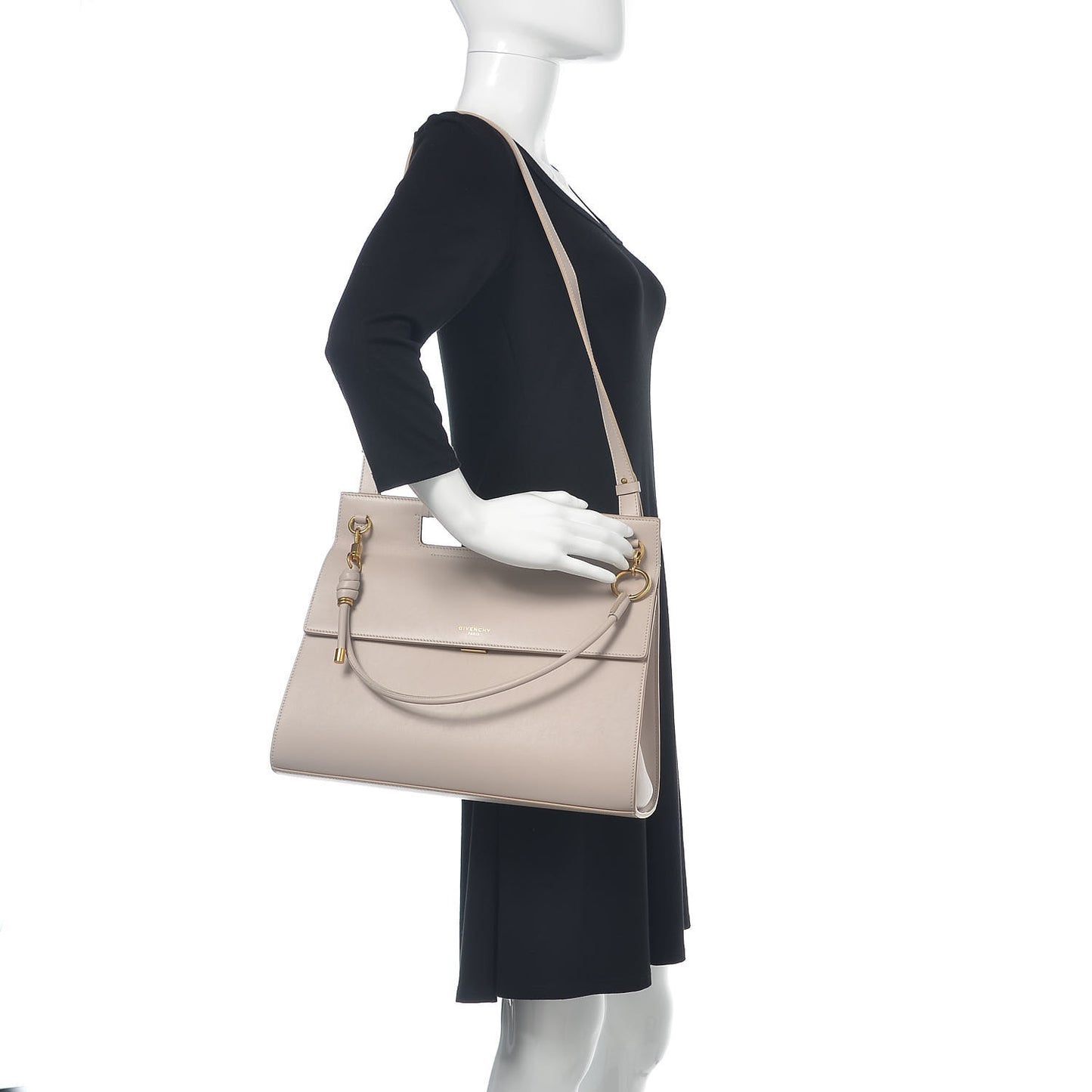 Calfskin Large Whip Top Handle Shoulder Bag Natural