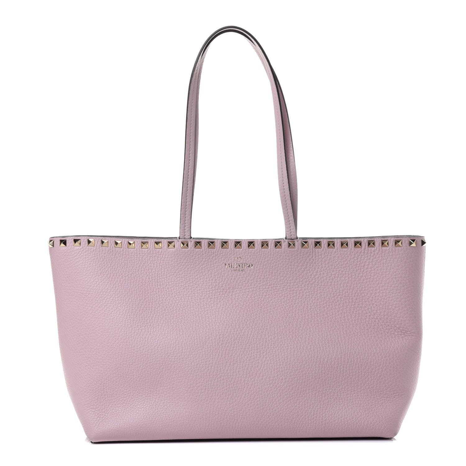 Valentino Garavani Grained Calfskin Small Rockstud Shoulder Tote Rose Quartz 1 of 4