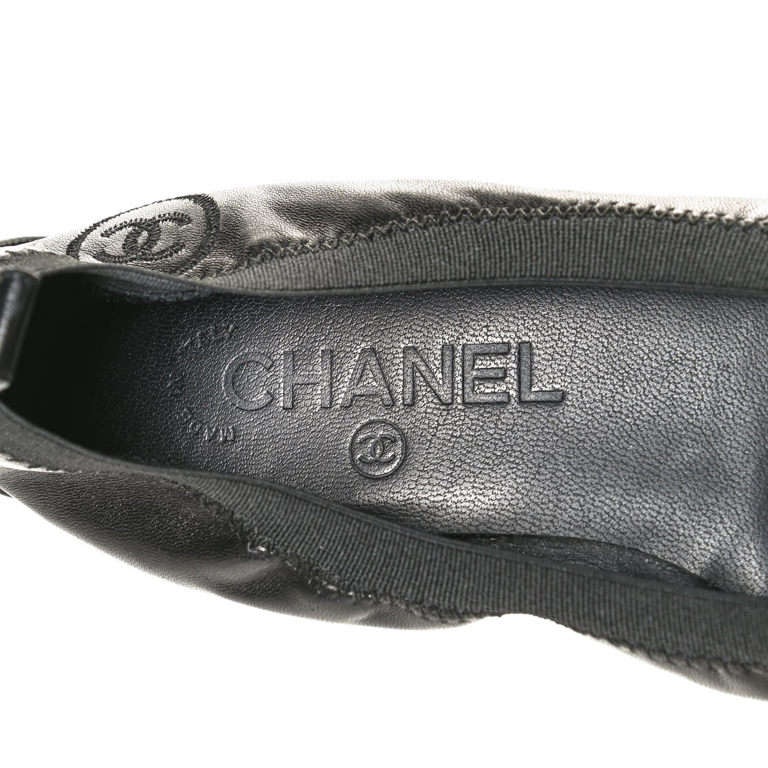 Chanel Lambskin Patent CC Elastic Cap Toe Ballerina Flats 35.5 Black 9 of 11