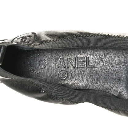Chanel Lambskin Patent CC Elastic Cap Toe Ballerina Flats 35.5 Black 9 of 11