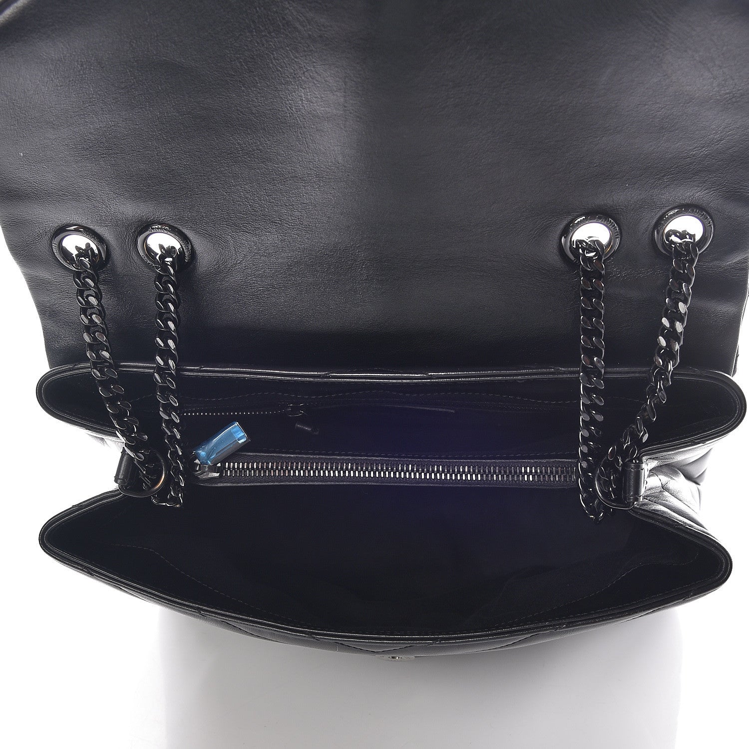Saint Laurent Calfskin Y Quilted Monogram Medium Loulou Chain Satchel Black 8 of 10