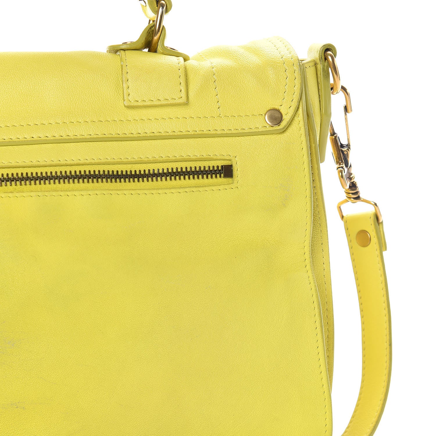 Proenza Schouler Lambskin Medium PS1 Satchel Citron 27 of 28