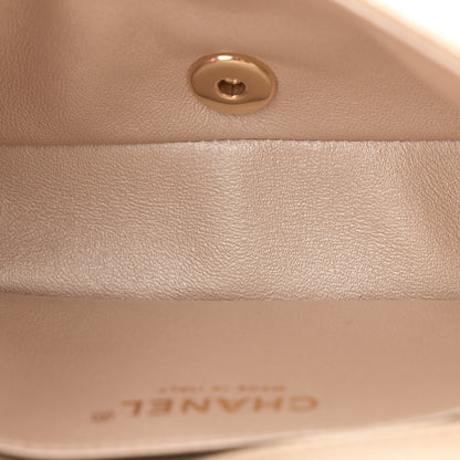 Chanel Metallic Lambskin Quilted Extra Mini V For Victory Flap Light Gold 5 of 12