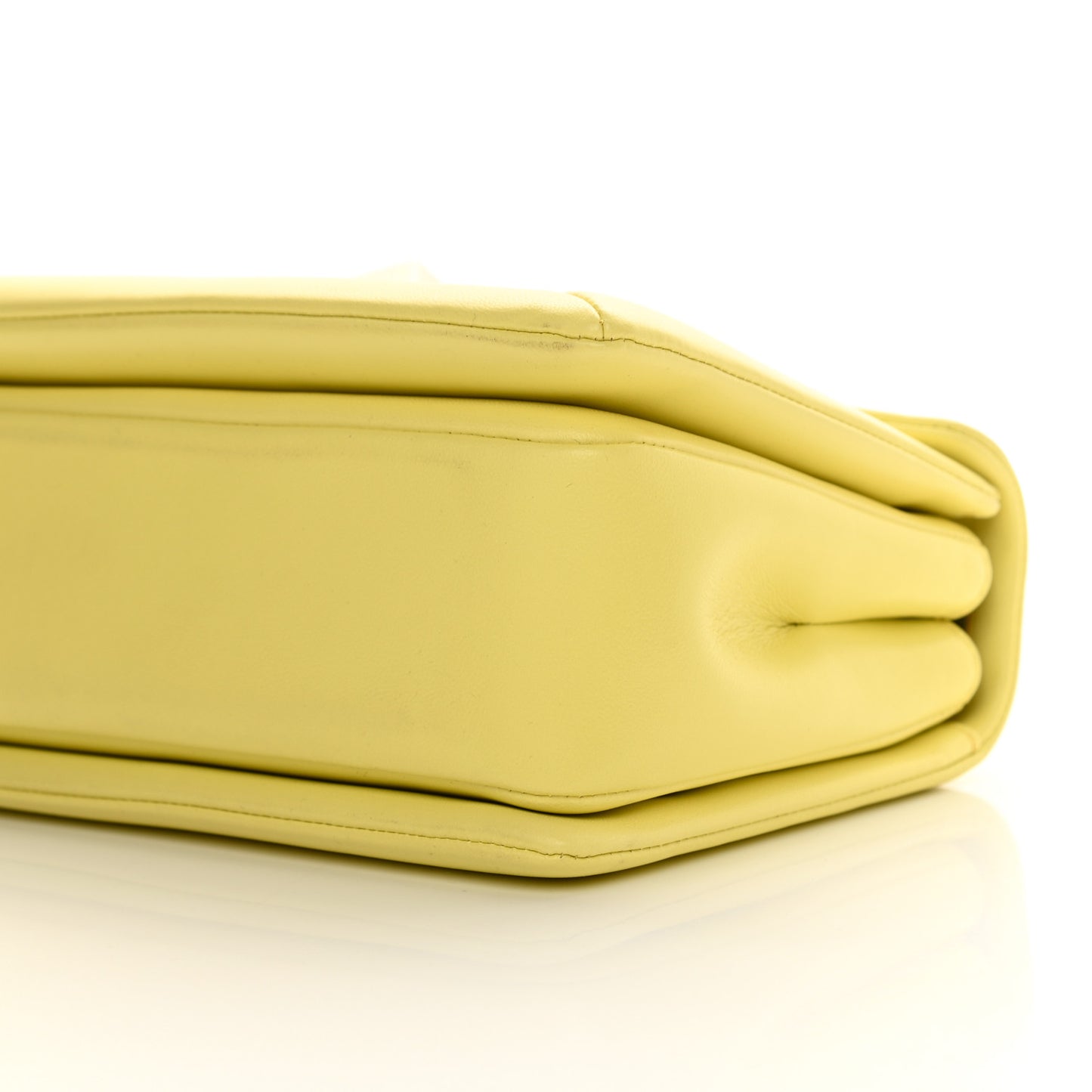 Nappa One Stud Chain Clutch Pale Yellow