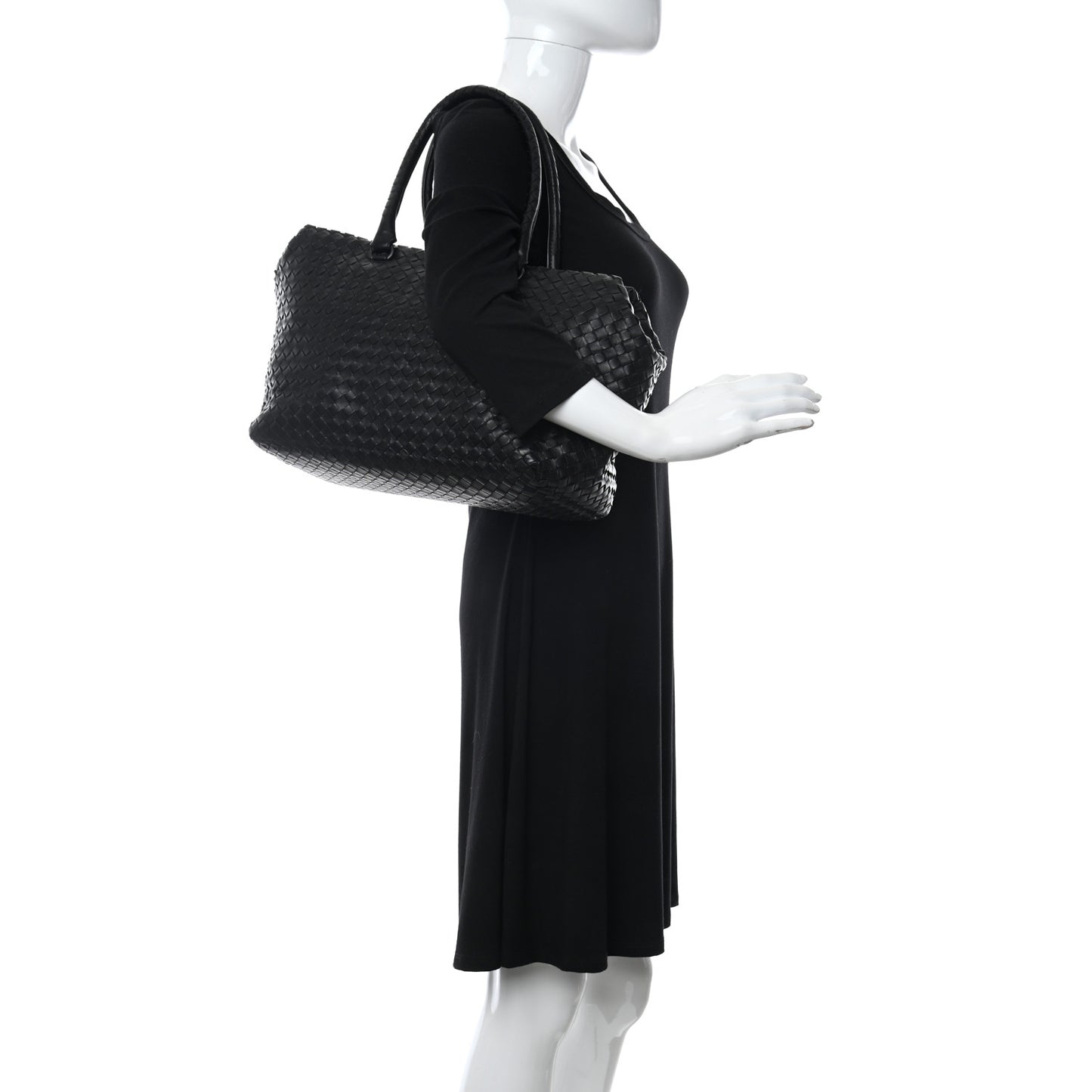 Nappa Intrecciato Brick Tote Black
