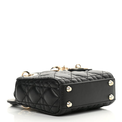 Christian Dior Lambskin Cannage Micro Lady Dior Black 3 of 10