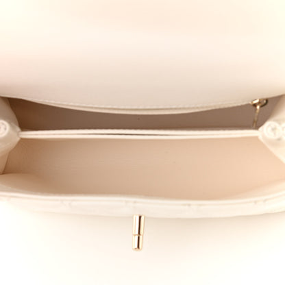 Chanel Caviar Quilted Mini Coco Handle Flap White 7 of 11