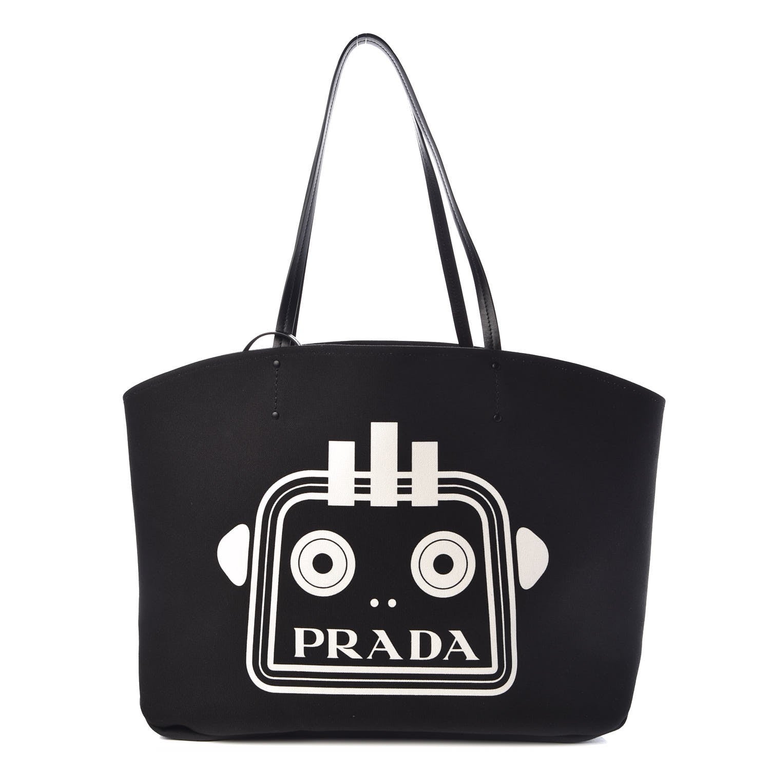 Prada Canapa Robot Tote Black 1 of 8