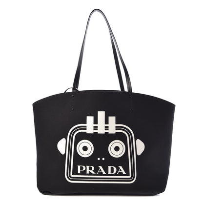 Prada Canapa Robot Tote Black 1 of 8