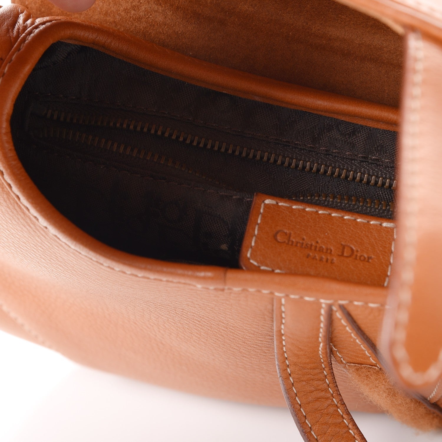 Christian Dior Calfskin Saddle Bag Tan 11 of 13