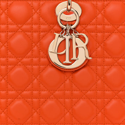 Christian Dior Lambskin Cannage Large Lady Dior Orange 8 of 12